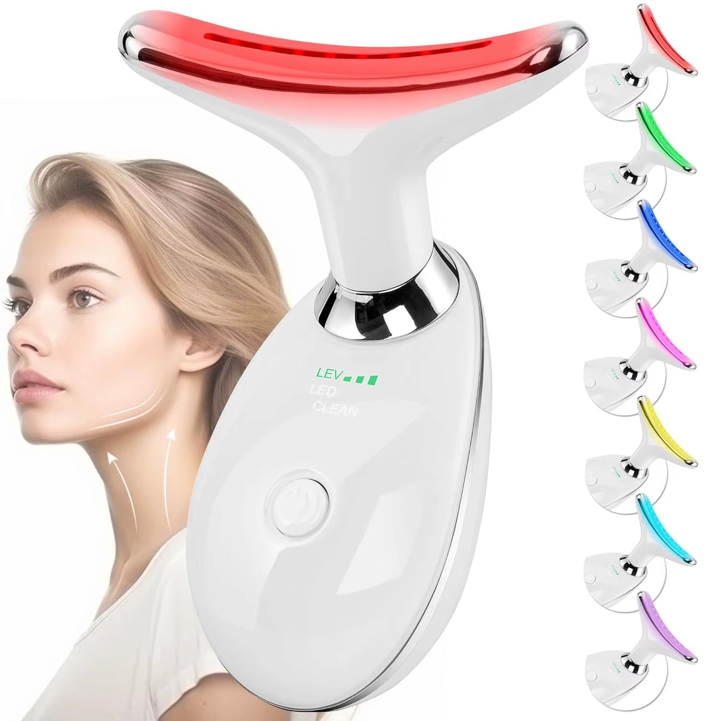 Facial Massager Red Light Beauty Device for Face and Neck Face Sculpting Wand with 7 Color LED Photon Skin Care Tool Ideal Gift