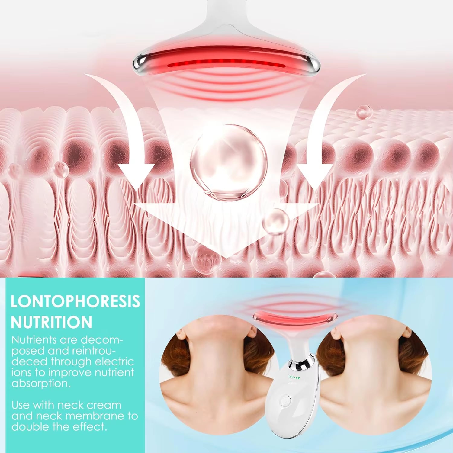 Facial Massager Red Light Beauty Device for Face and Neck Face Sculpting Wand with 7 Color LED Photon Skin Care Tool Ideal Gift